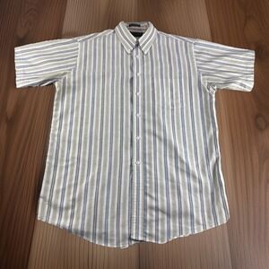 Vintage Croft Barrow Short Sleeve Button Up Shirt Mens 16.5 Striped Made in USA